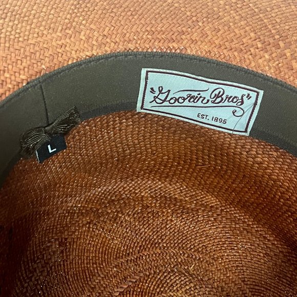 GORIN BROTHERS limited edition brown and pink straw hat sz L main image 5